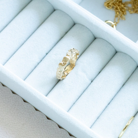 18k Gold Golden Pea Gravel Ring