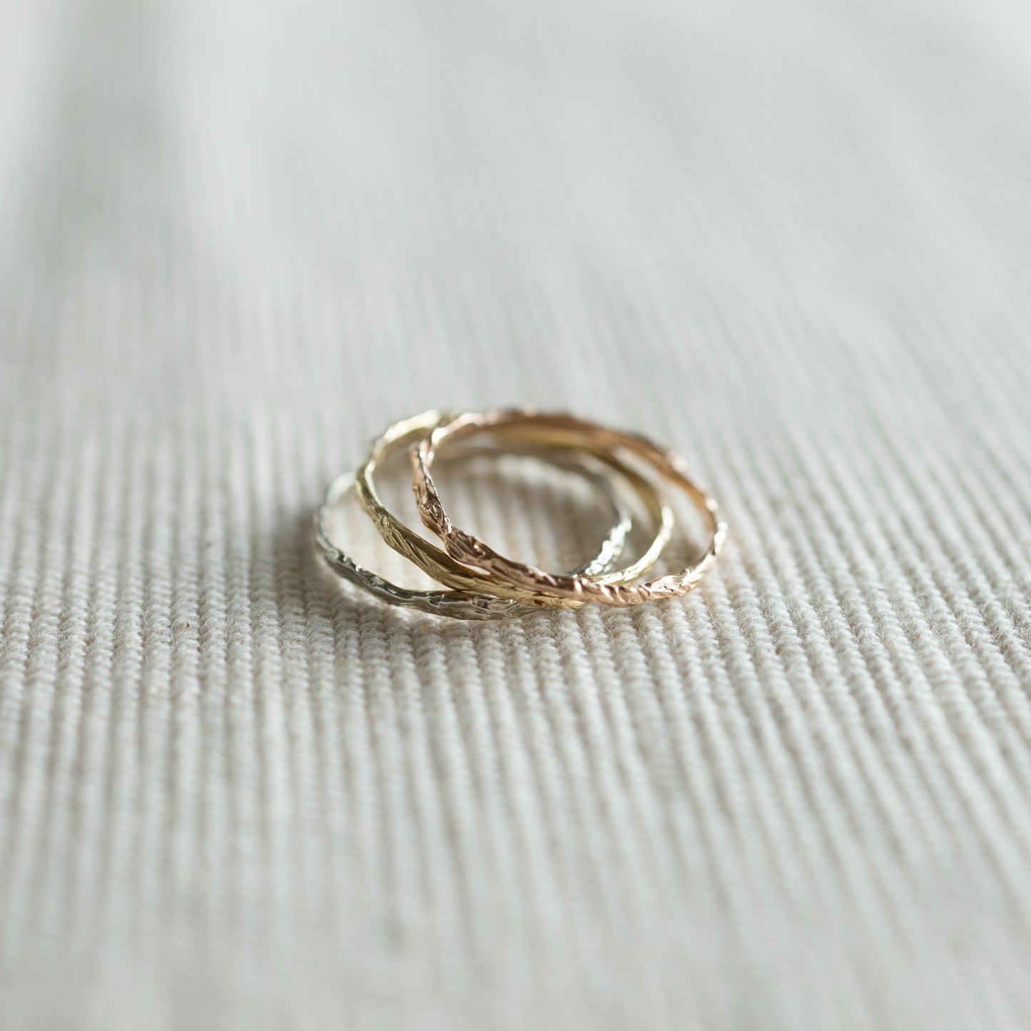 18k Twig Stacking Rings